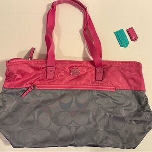 Coach Getaway Signature Nylon Packable Weekender Tote Bag